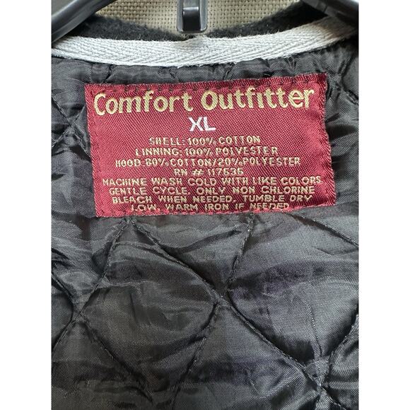 Comfort Outfitter Quilted Flannel Jacket Adult XL Blue Gray Plaid Pearl Snap - Picture 6 of 14